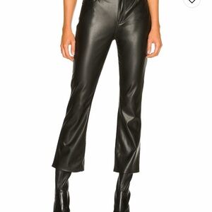 Pistola Lennon High Rise Cropped Boot Pant Faux Leather Black size 25
